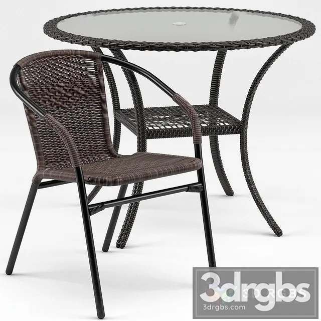 Brigance Bistro Table Acadian Chair 3D Model Free
