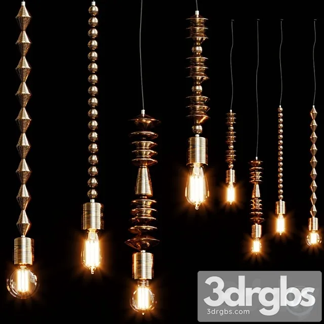 Bright beads wooden lamps by marz designs_3 3D Model Free