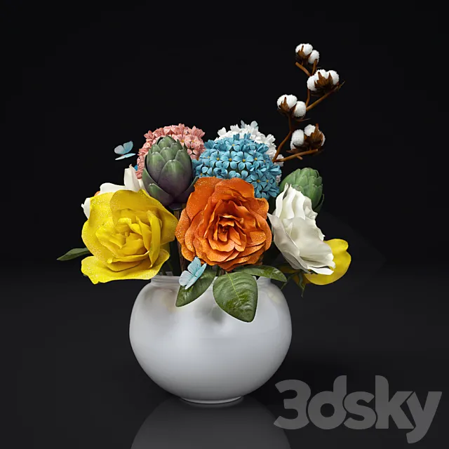 Bright bouquet 3D Model