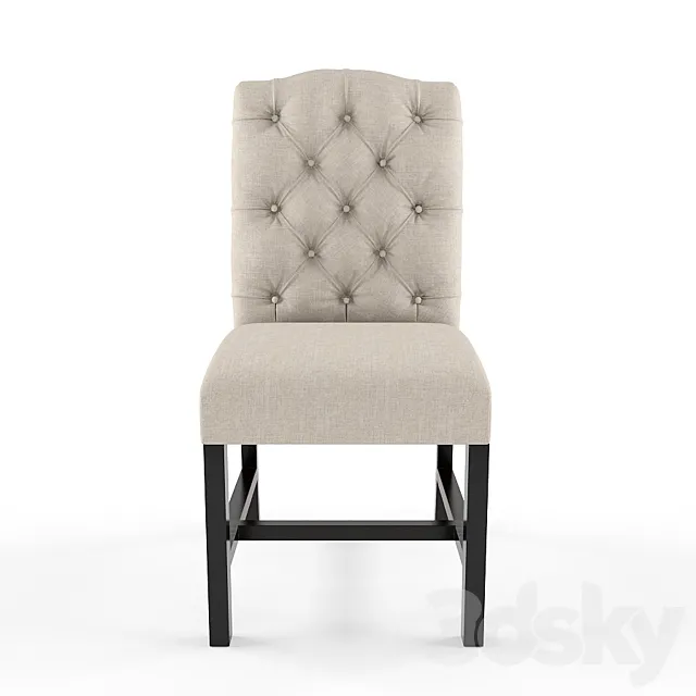 Bright Home Cesar Tufted Beige Linen Dining Chair 3D Model