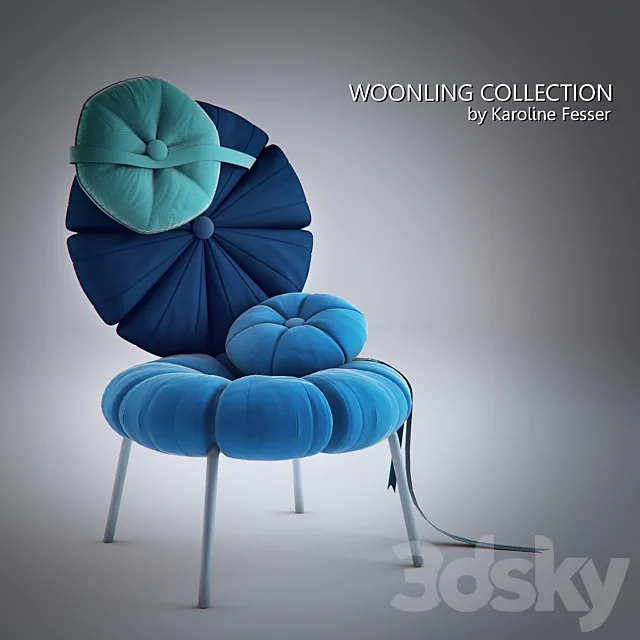 Brightly colored Woonling Collection by Karoline Fesser 3D Model