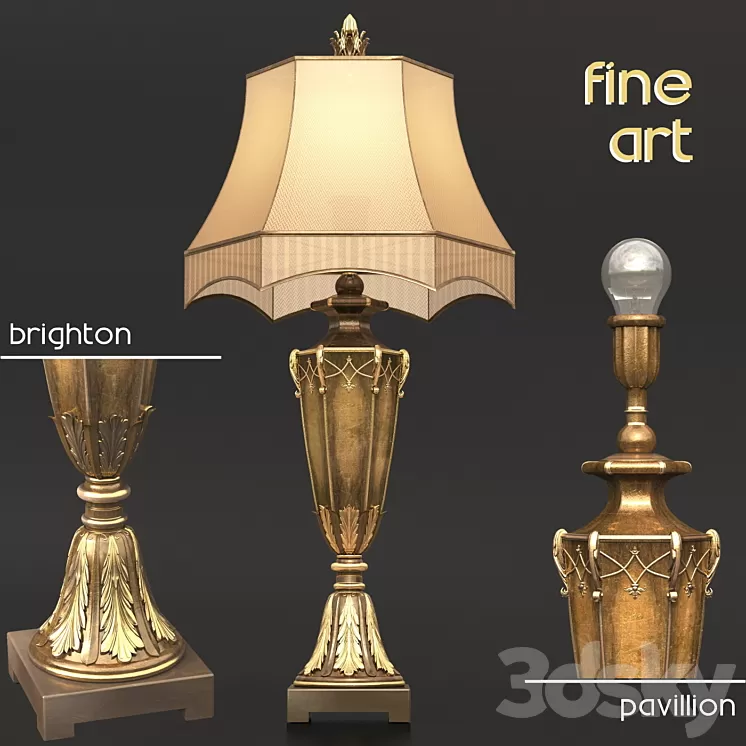 Brighton pavillion lamp from Fine Art 3D Model