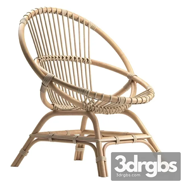 Brigitte Rattan Armchair 1 3D Model Free