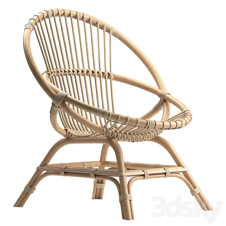 Brigitte rattan armchair 3D Model Free