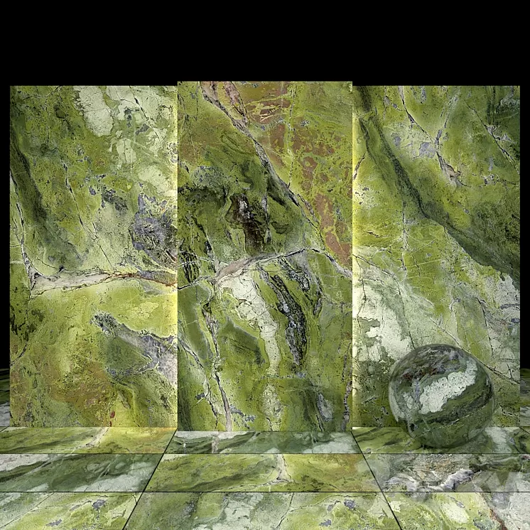 Brilliant Green Marble 02 3D Model