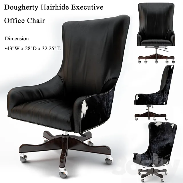 Brindle Dougherty Hairhide Executive Office Chair Working chair 3D Model