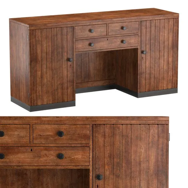 BRITISH COLONIAL ART DECO SIDEBOARD 3D Model