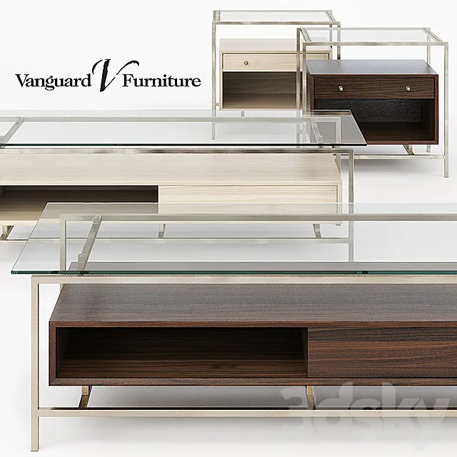 Brody Lamp Table. Clifford Cocktail Table 3DModel