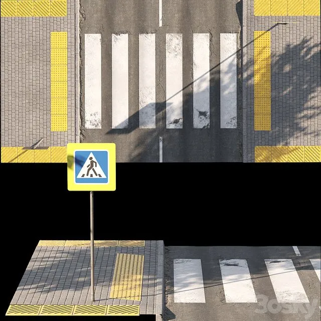 Broken road set2 3D Model