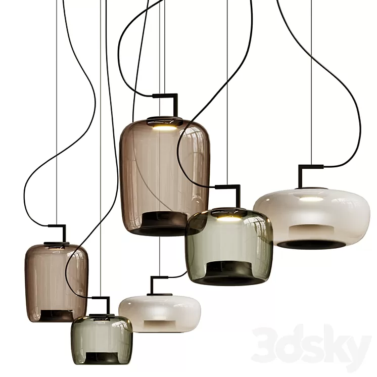 Brokis Brokisled Glass Pendant Lamp Double 3D Model Free