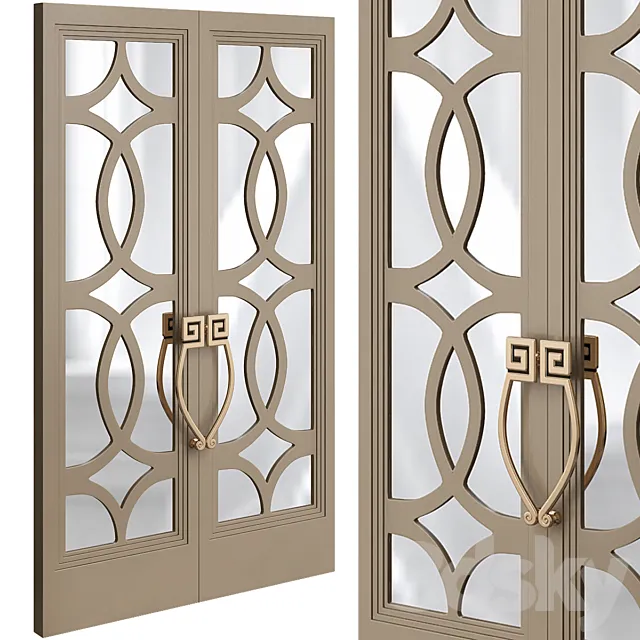 Bronze fretwork door 3D Model