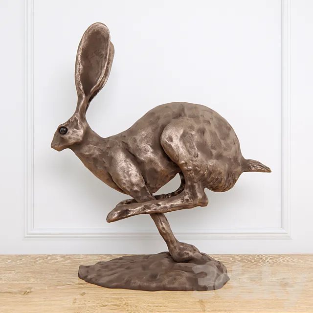 Bronze Rabbit Sculpture 3D Model