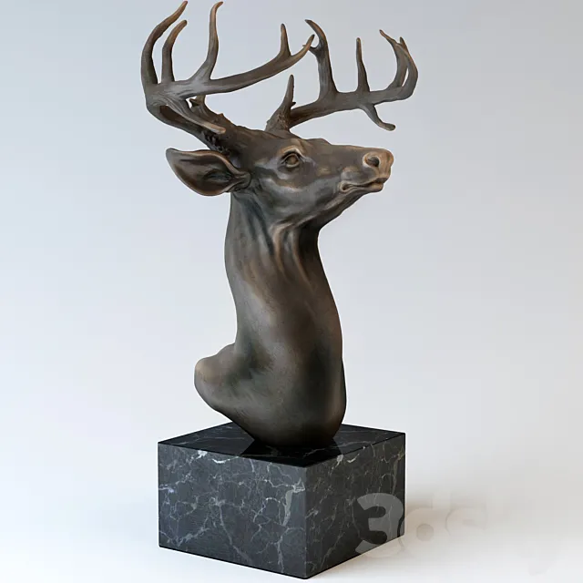 Bronze sculpture "Head of a deer." 3DModel