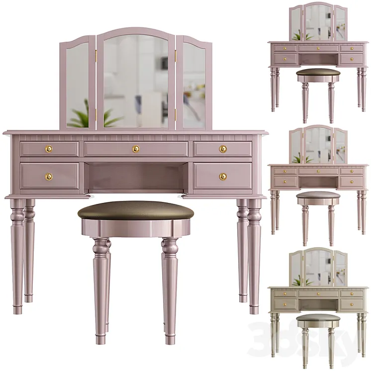 Brookland vanity set with mirror 3D Model Free