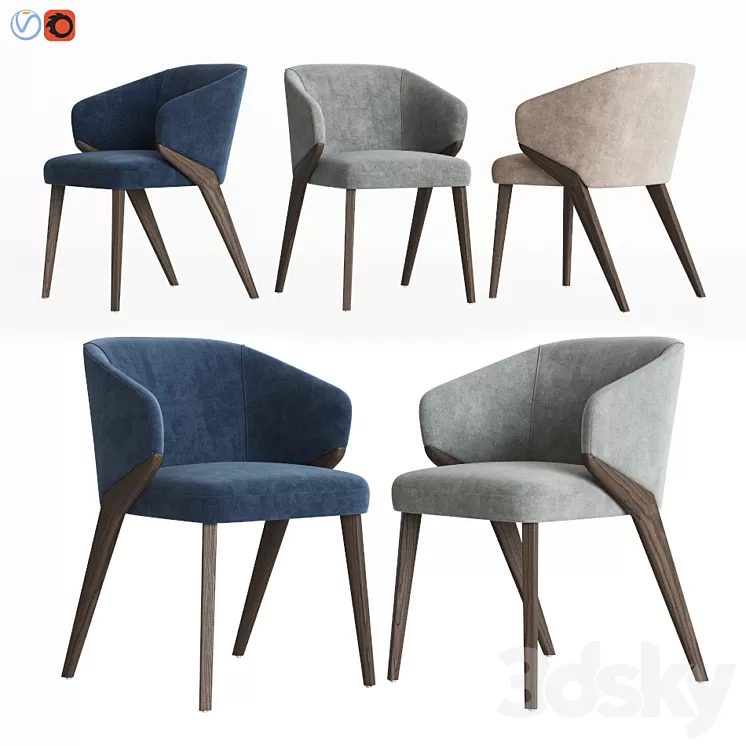 Bross Nora Dining Chair 1530 Armchair 3D Model