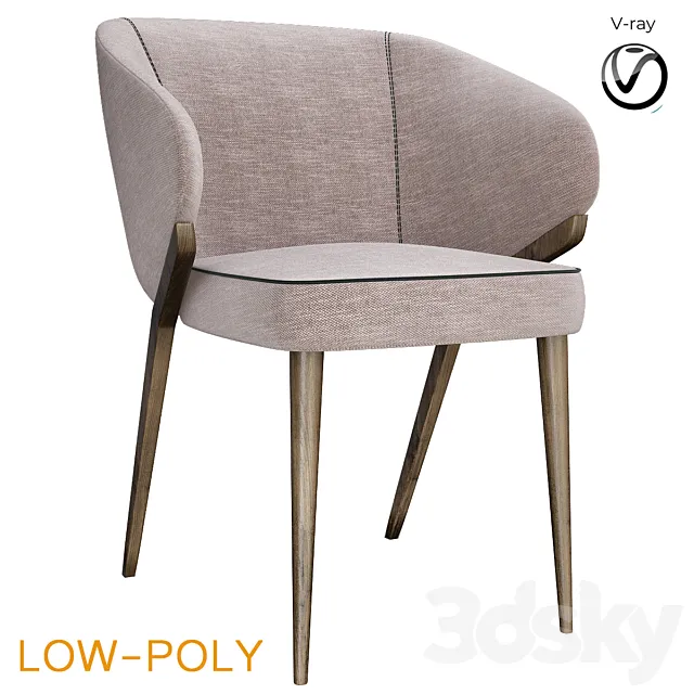 Bross Nora Dining Chair 1530 (low poly) 3D Model