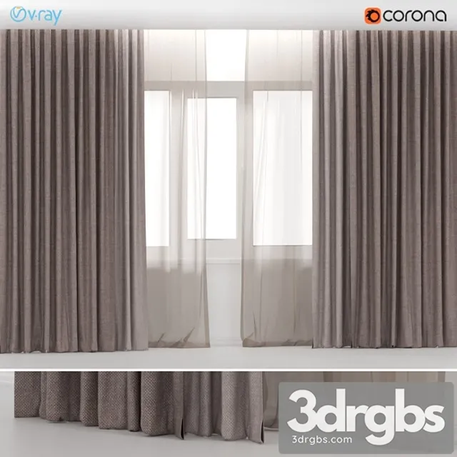 Brown Curtains In Two Colors With Brown Tulle Free Download