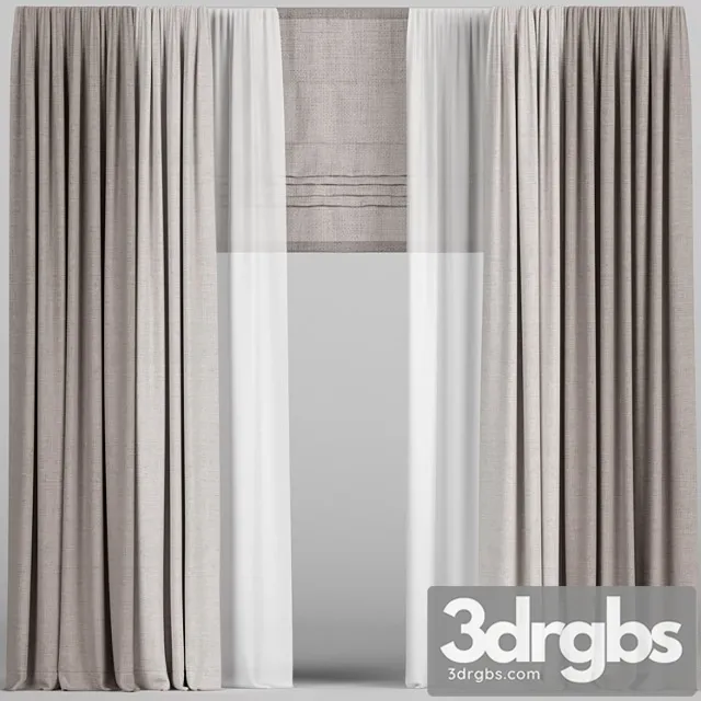 Brown Curtains In Two Colors With Tulle And Roman Free Download
