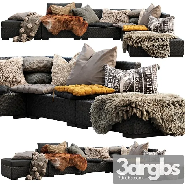 Brown Jordan 4m Outdoor Wicker Modular Sofa 3D Model Free