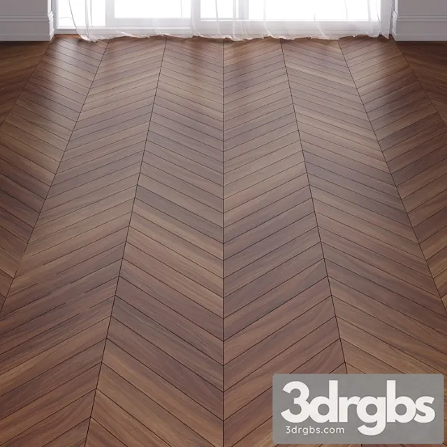 Brown teak wood parquet floor in 3 types 3D Model Free