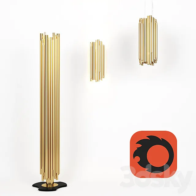 Brubeck Lamps from Delight_full set 3D Model