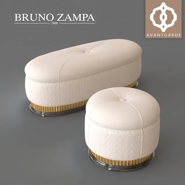 BRUNO ZAMPA WALT Pouf and Bench 3D Model