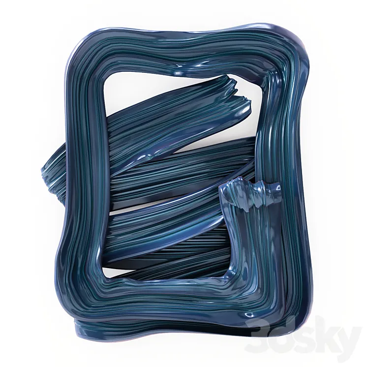 Brush Trail Art 3D Model Free