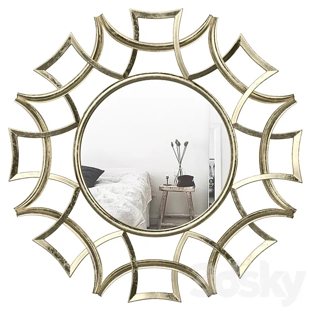 Brylee Traditional Sunburst Mirror WRLO6935 3DModel