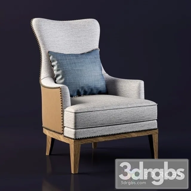 Bryn Wingback Chair Sam Moore Finish 3D Model Free