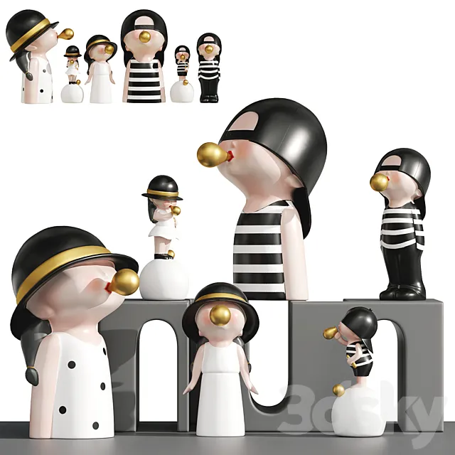 Bubble Blowing Figurine Statue Ⅱ 3D Model