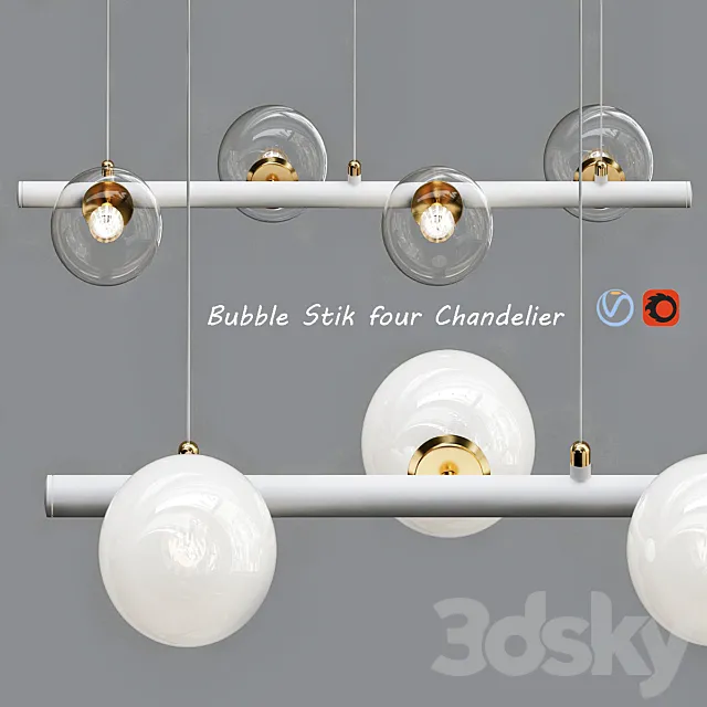 Bubble_Stik_four_Chandelier 3DModel