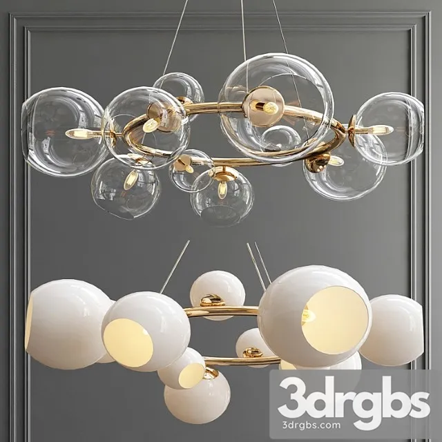 Bubbles 9-light chandelier 3D Model Free