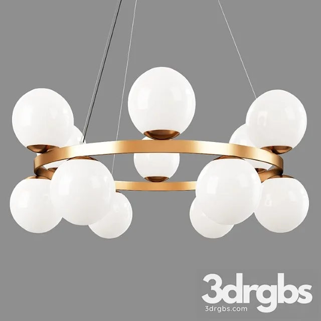 Bubbles brass ring pendant light 3D Model Free