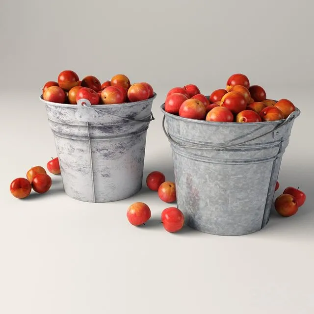 Bucket of Apples 3D Model