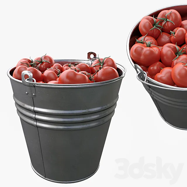 Bucket with tomatoes 3DModel
