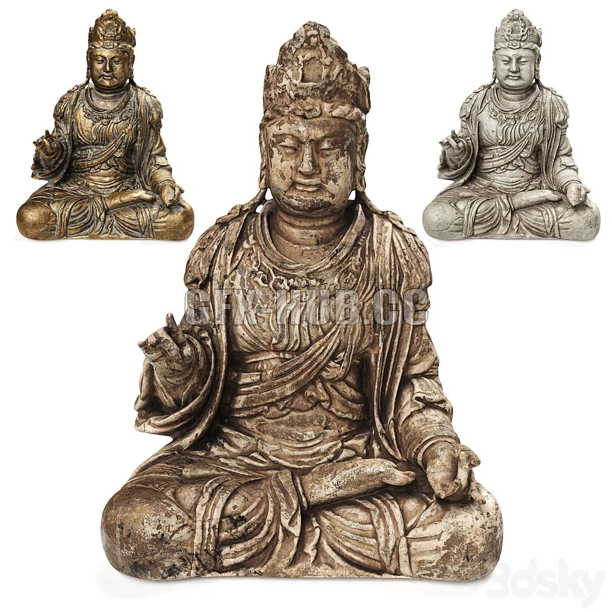 Buddha bodhisattva chinese 3D Model