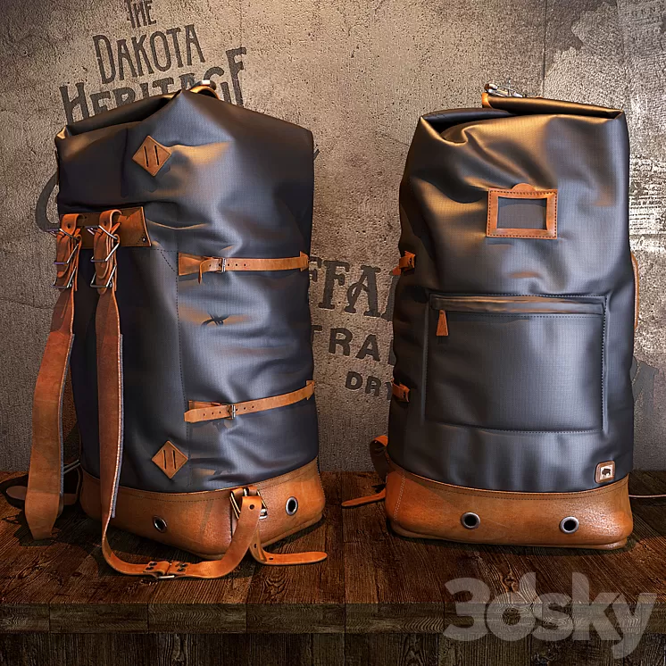 Buffalo Jackson Dakota Vintage Backpack Bag 3D Model