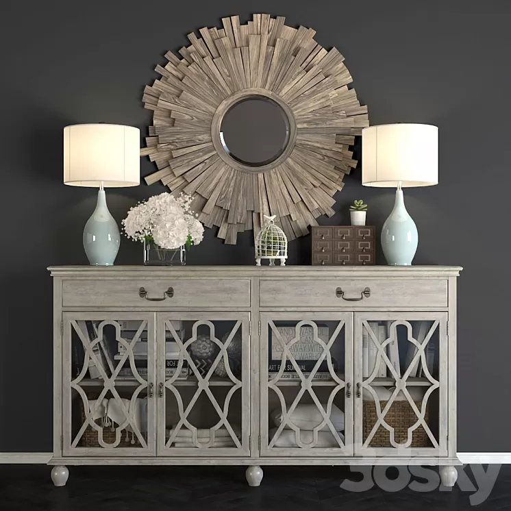 Buffet Hawthorne Estate with a mirror Vermundo. 3D Model