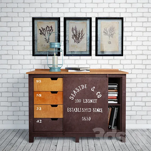 Buffet Industrial Rust Iron Buffet 3D Model