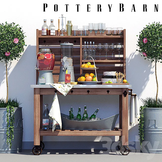 Buffet Pottery Barn Abbott Set 3DModel