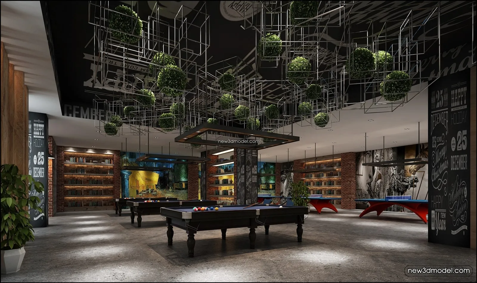 Buffet Restaurant of Hotels 3D Scenes - 3D Blocks - 017