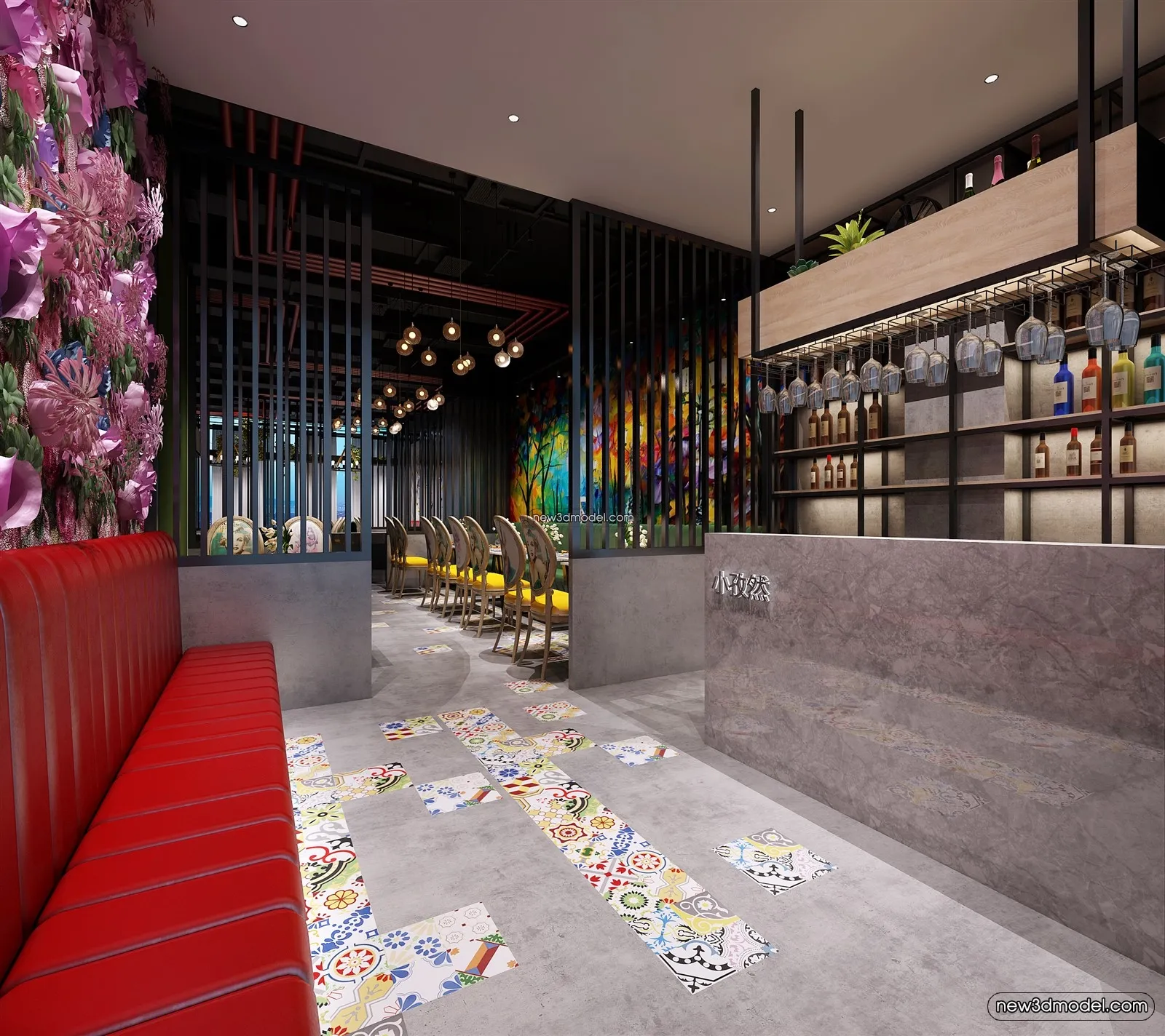 Buffet Restaurant of Hotels 3D Scenes - 3D Blocks - 030