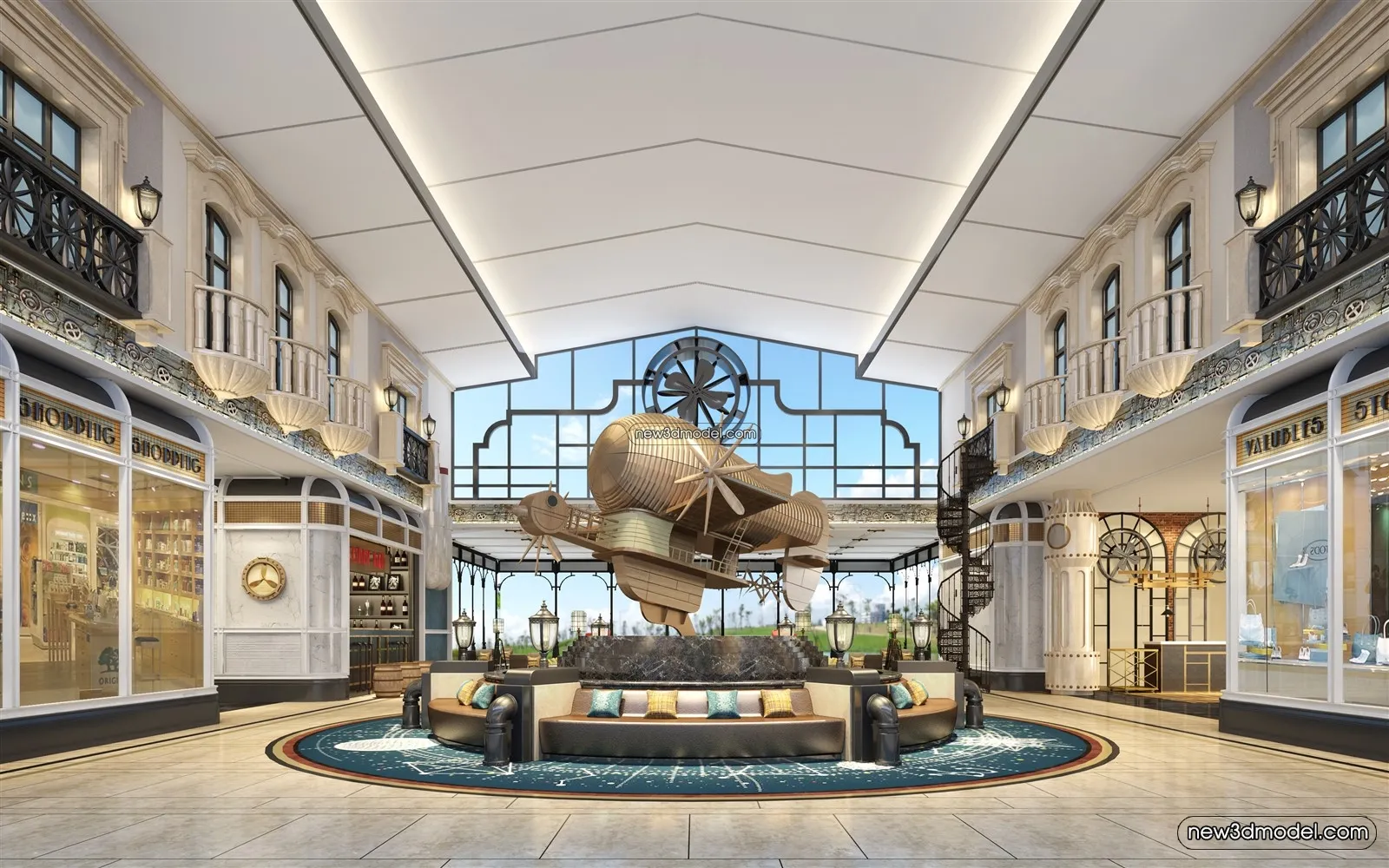 Buffet Restaurant of Hotels 3D Scenes - 3D Blocks - 033