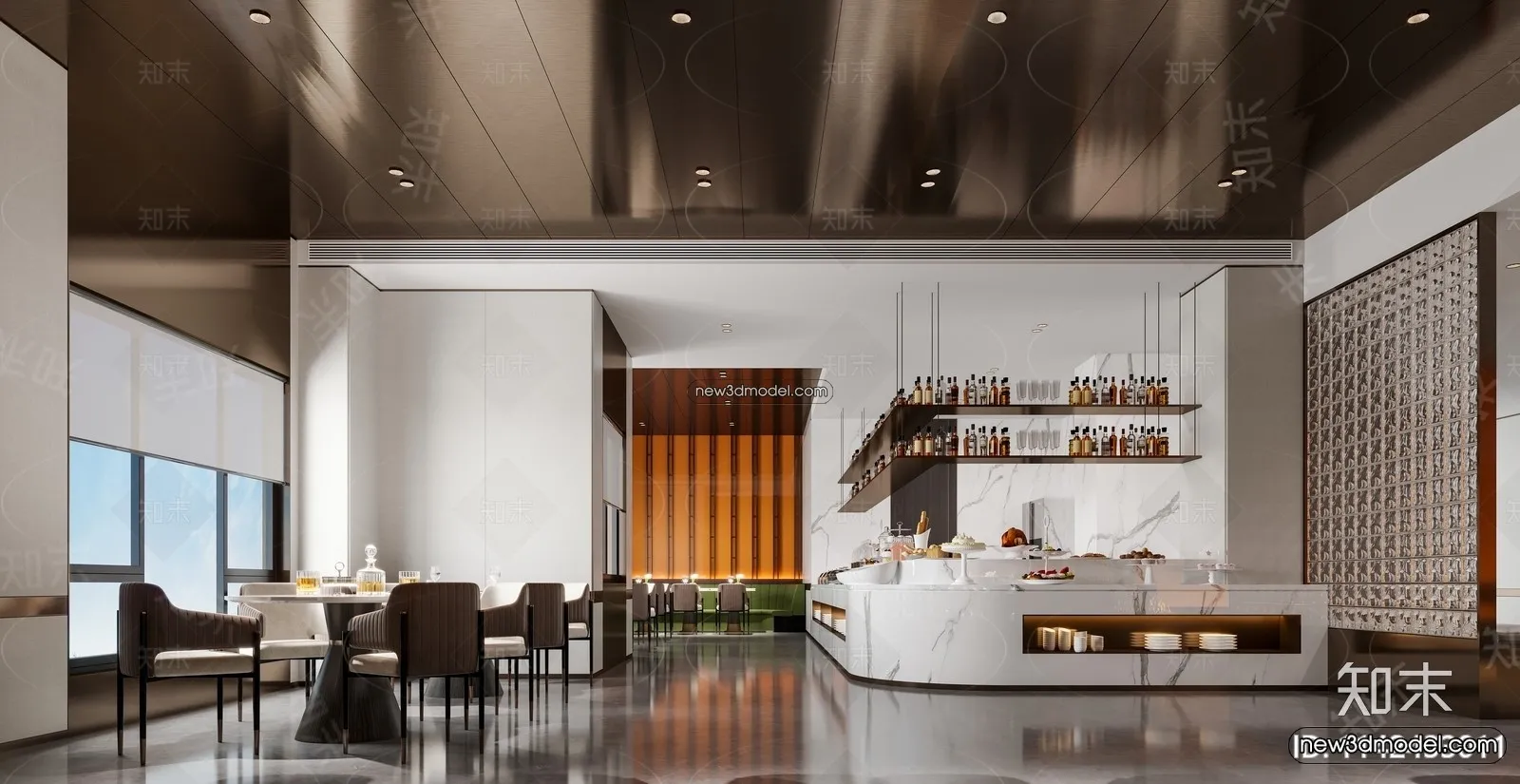 Buffet Restaurant of Hotels 3D Scenes - 3D Blocks - 051