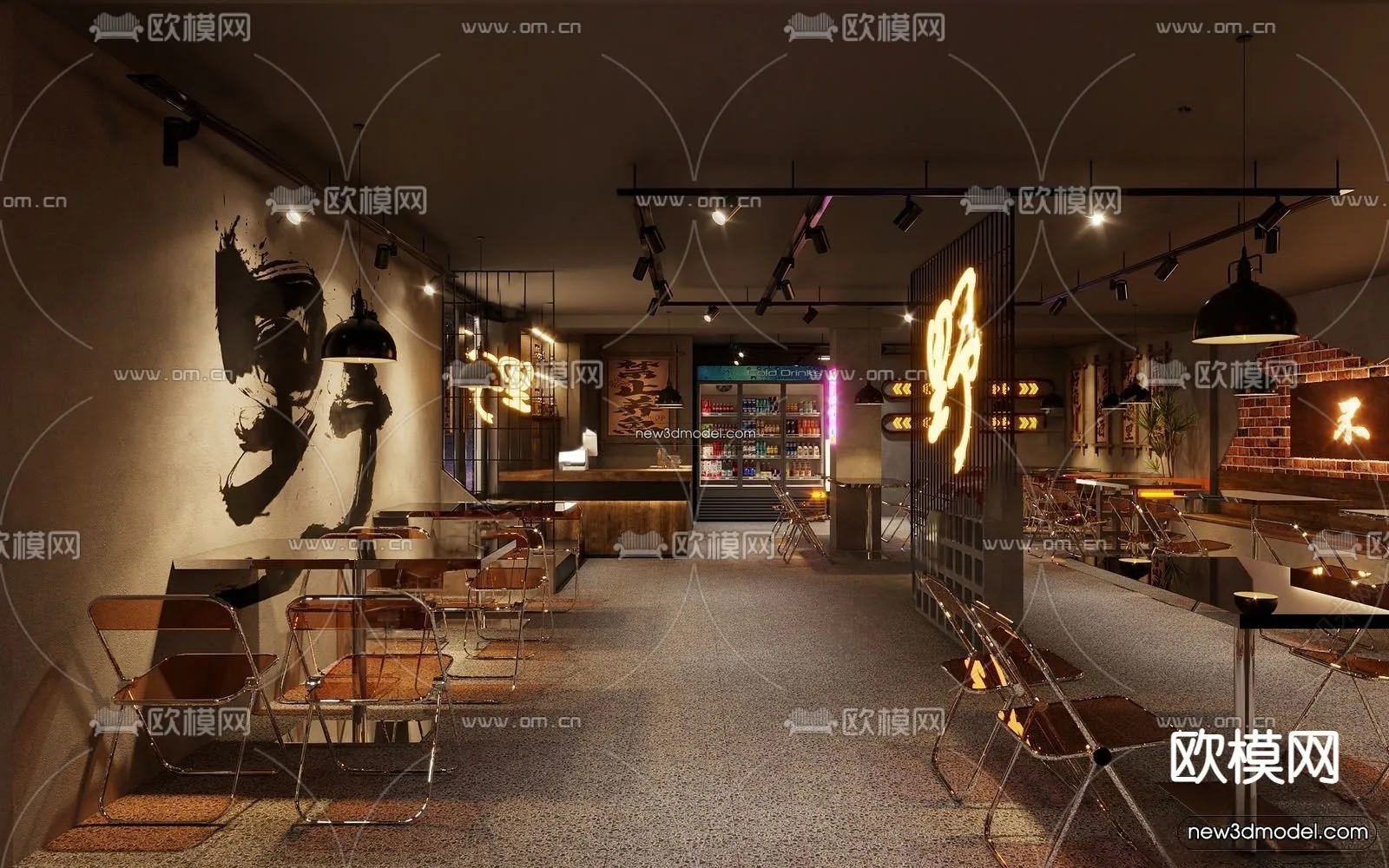 Buffet Restaurant of Hotels 3D Scenes - 3D Blocks - 053