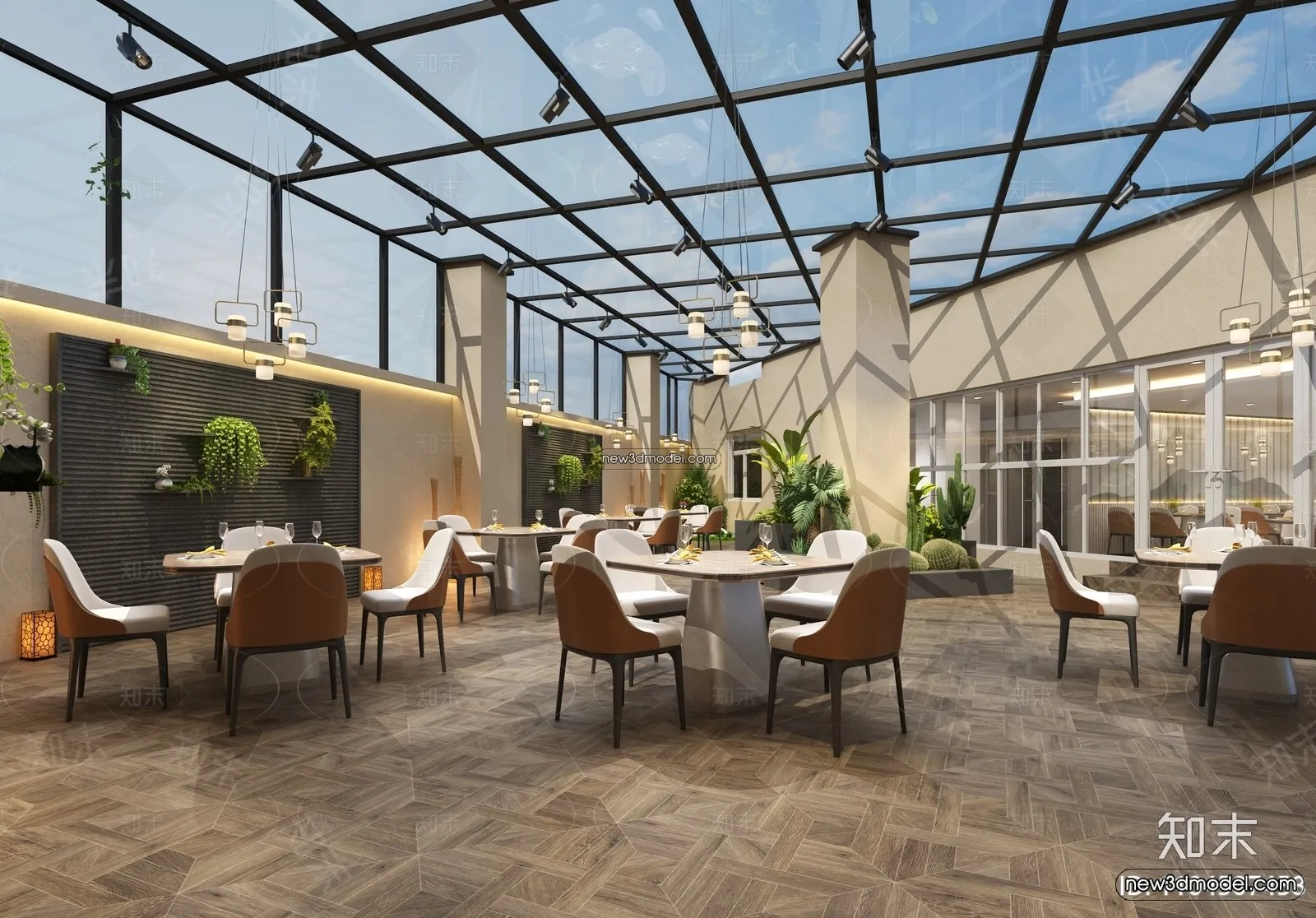 Buffet Restaurant of Hotels 3D Scenes - 3D Blocks - 067