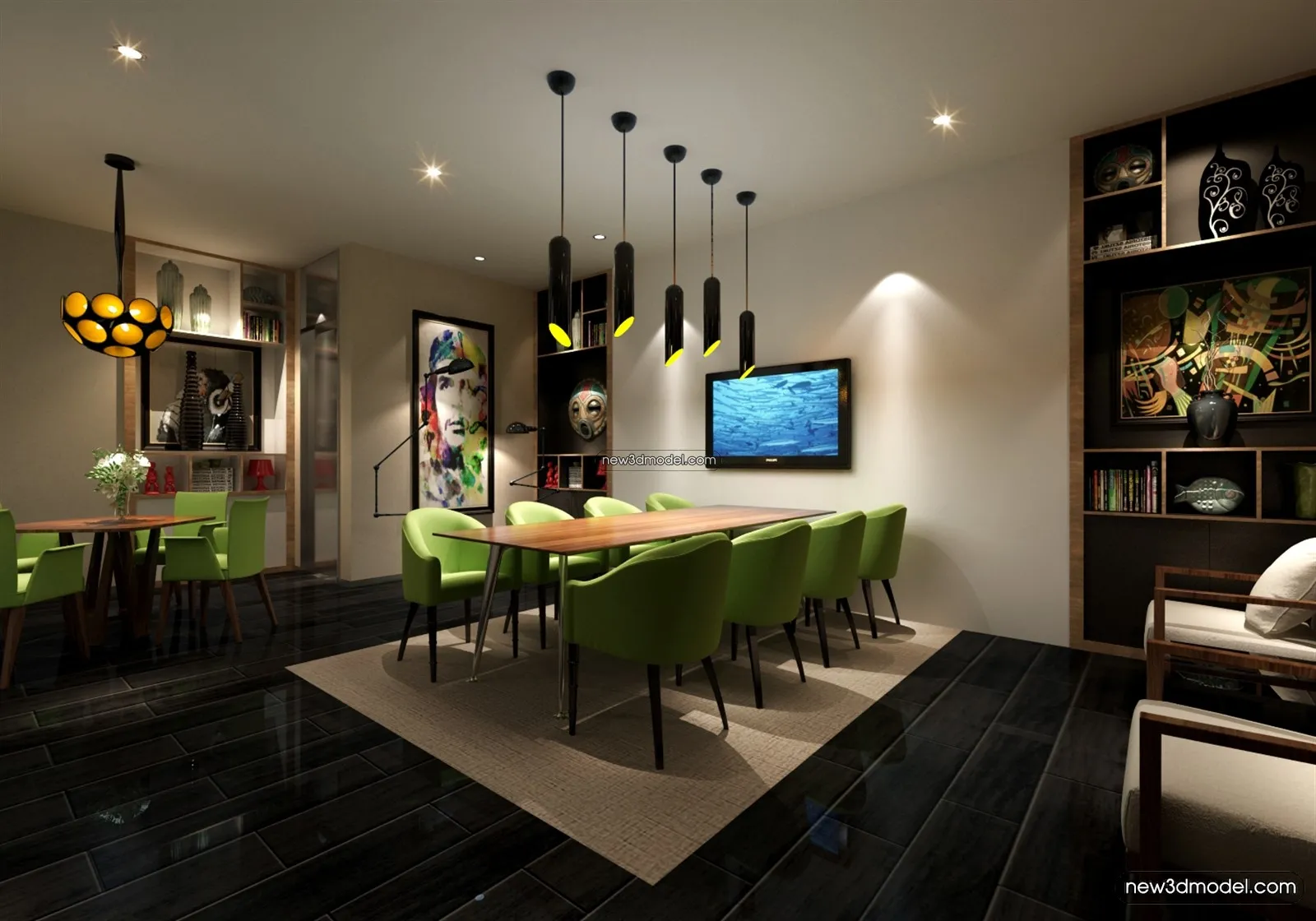 Buffet Restaurant of Hotels 3D Scenes - 3D Blocks - 101