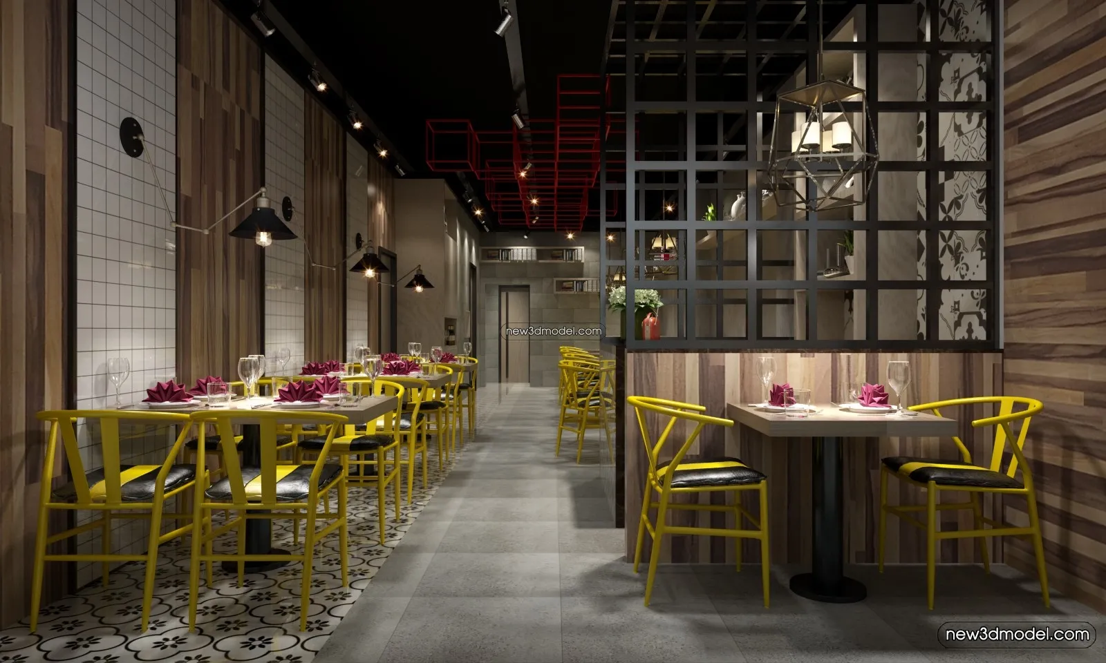 Buffet Restaurant of Hotels 3D Scenes - 3D Blocks - 110