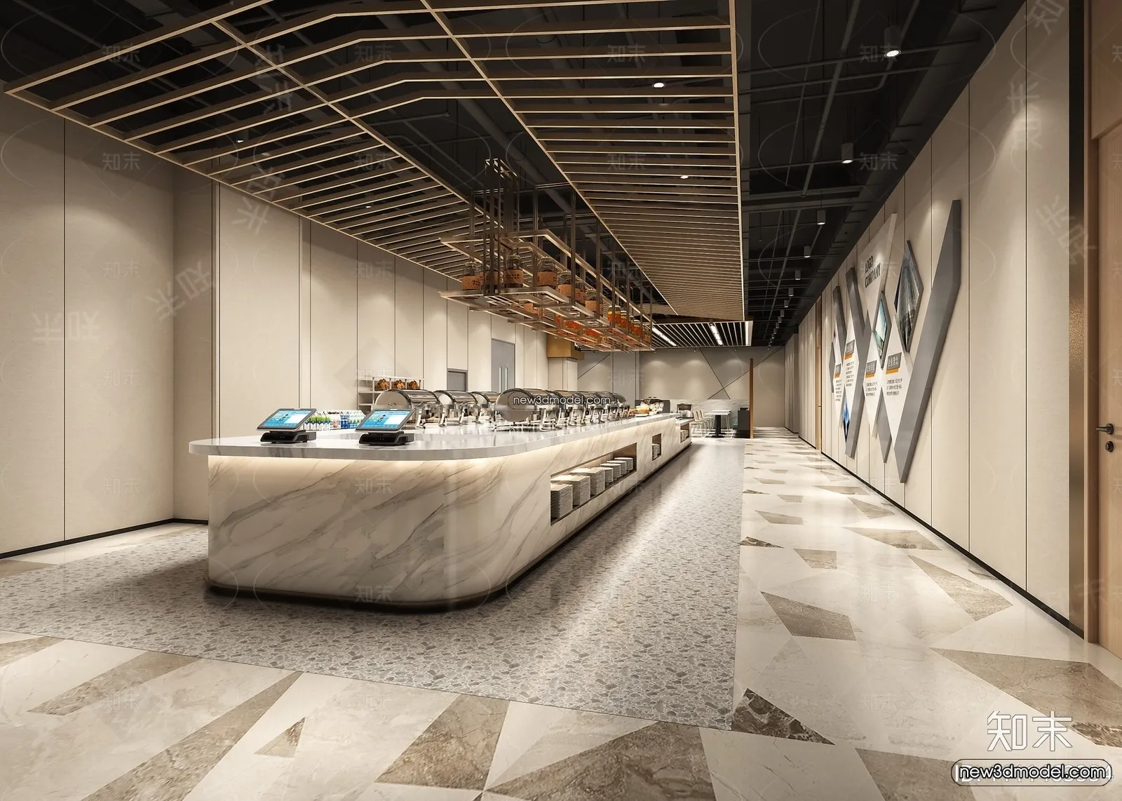 Buffet Restaurant of Hotels 3D Scenes - 3D Blocks - 111