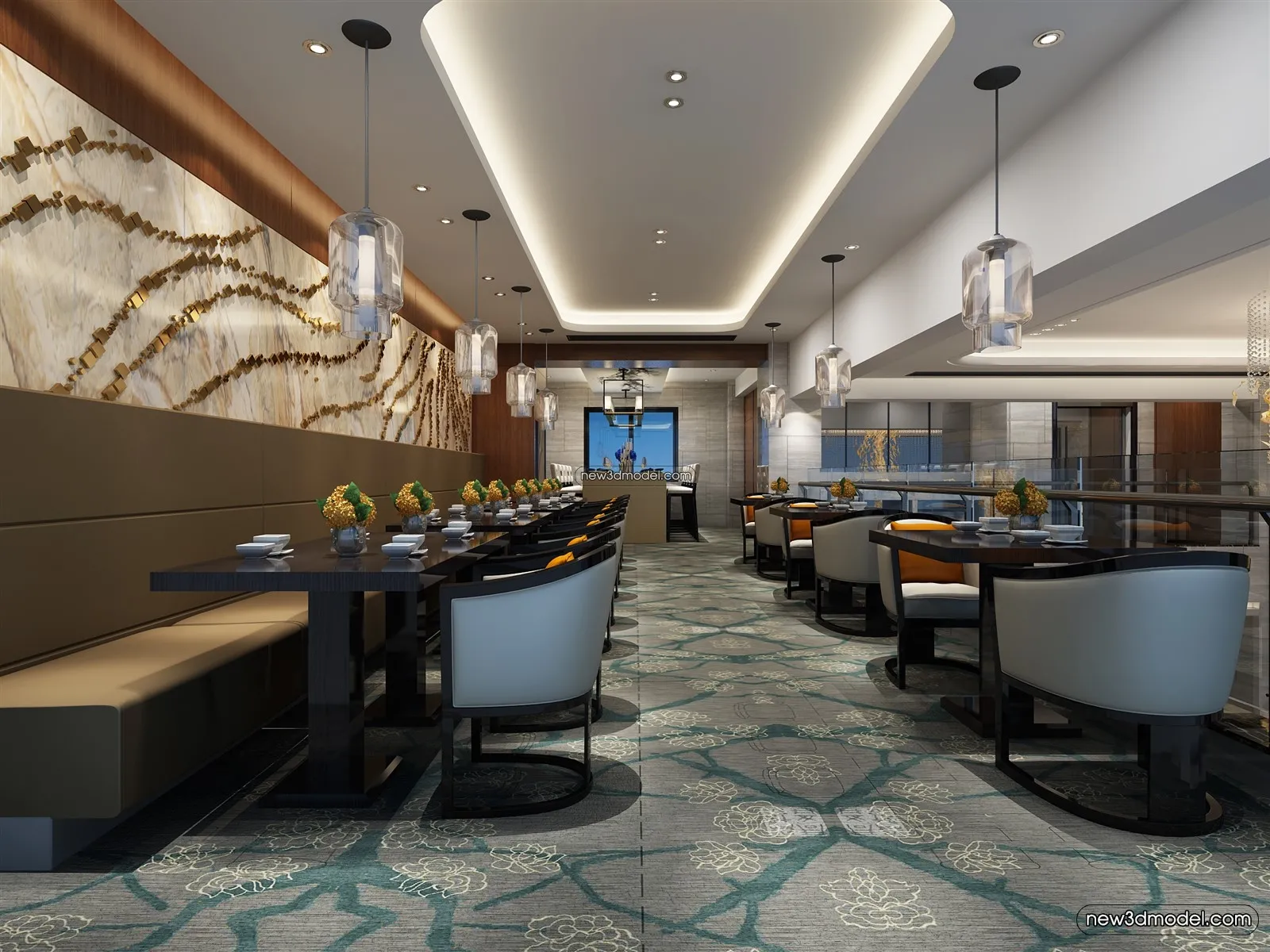 Buffet Restaurant of Hotels 3D Scenes - 3D Blocks - 116